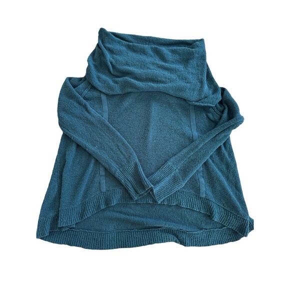 Free People Sweater Women's Medium Blue Knit Cowl Neck Long Sleeve Cotton Blend - Picture 4 of 6